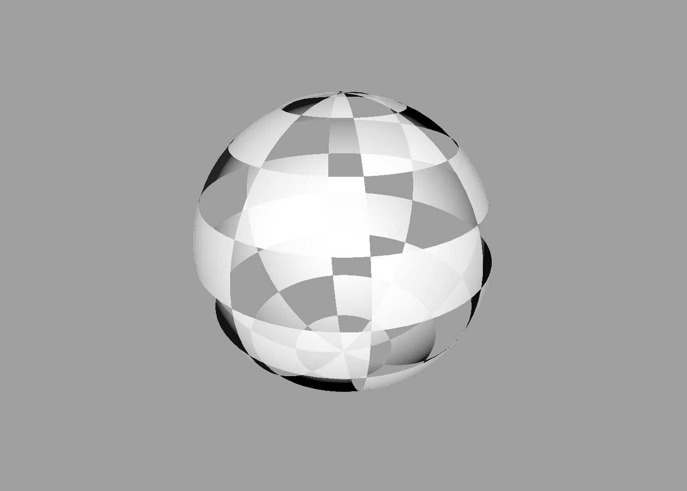 Checkered transparent sphere